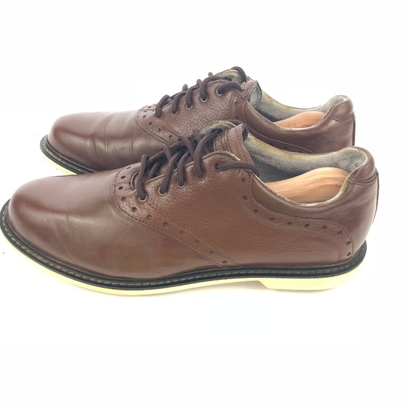 Ashworth Mens Golf Shoes W/ Spikes Sz. 9.5 Brown - Picture 5 of 8